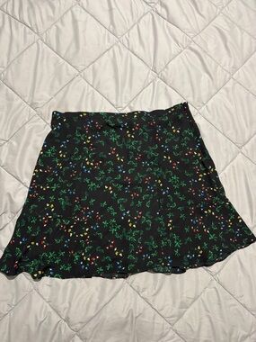 Banana Republic Black Mini Skirt with Multicolor Floral Print